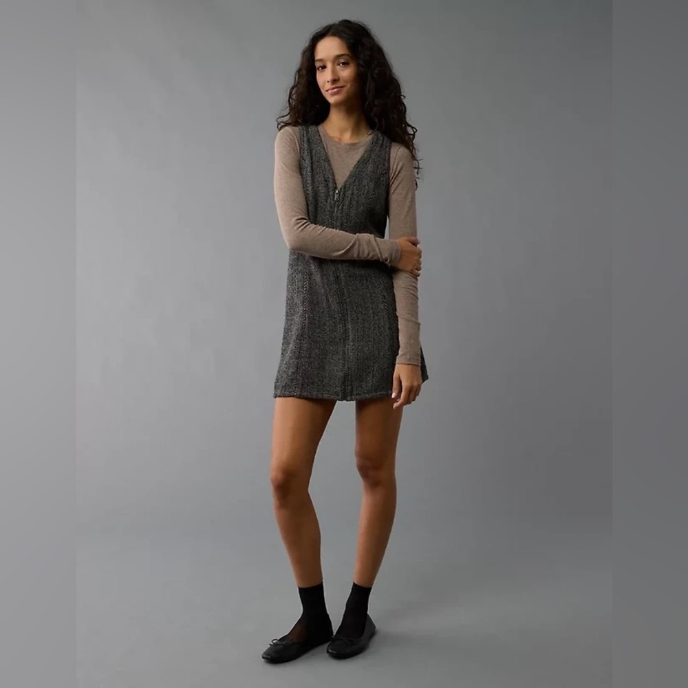 NWT! American Eagle Zip Up Mini Tweed Dress